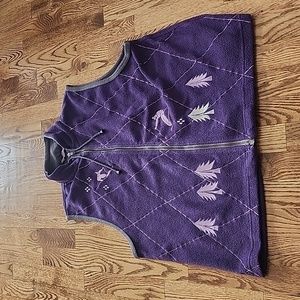 (L) TanJay Nordic Fleece Vest Gorpcore Outdoor Ski Embroidered Quilted Pattern